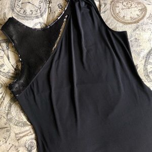 Jennifer Lopez Black Sequin Shoulder Cutout Dress